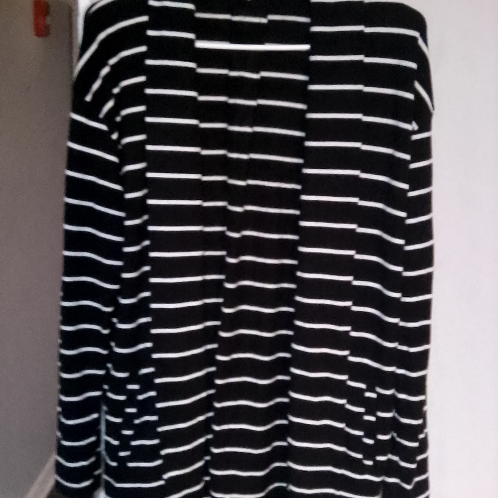 Black and White Striped Cardigan
